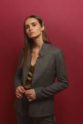 Veste blazer Great marron à carreaux