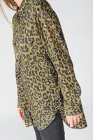 Chemise longue Wavai léopard kaki