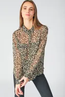 Chemise Wilson à motif léopard kaki et noir