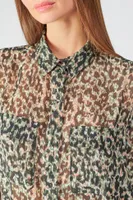 Chemise Wilson à motif léopard kaki et noir
