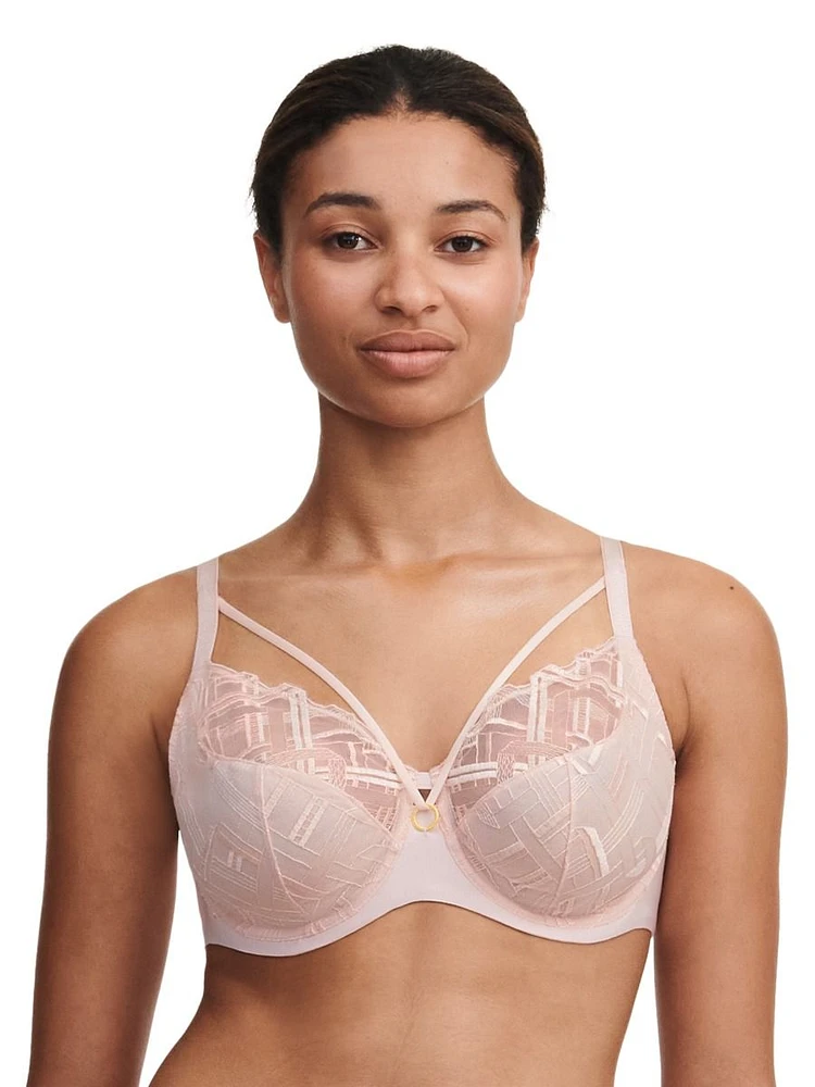 Graphic support bra with underwire