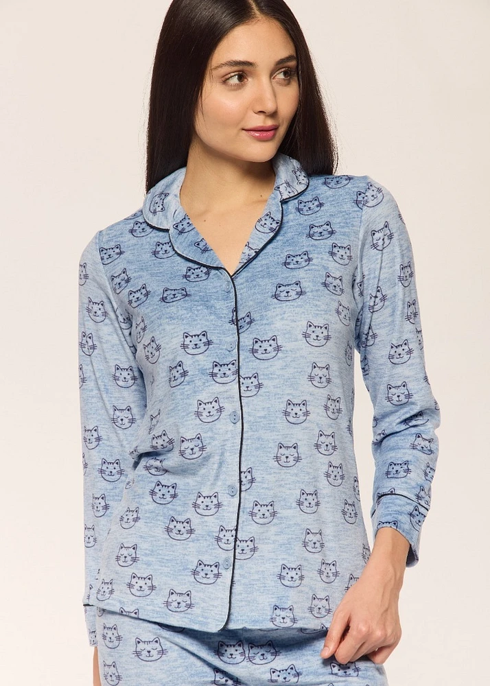 Pyjama Set with Cats Crystal Velvet