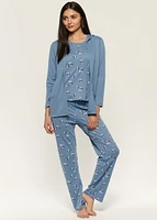 Ensemble pyjama trois pièce avec fleurs