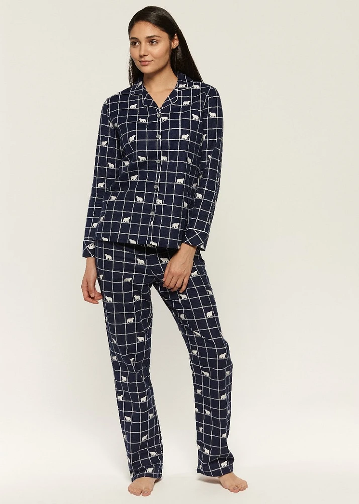 Ensemble pyjama avec ours polaires en flanelle