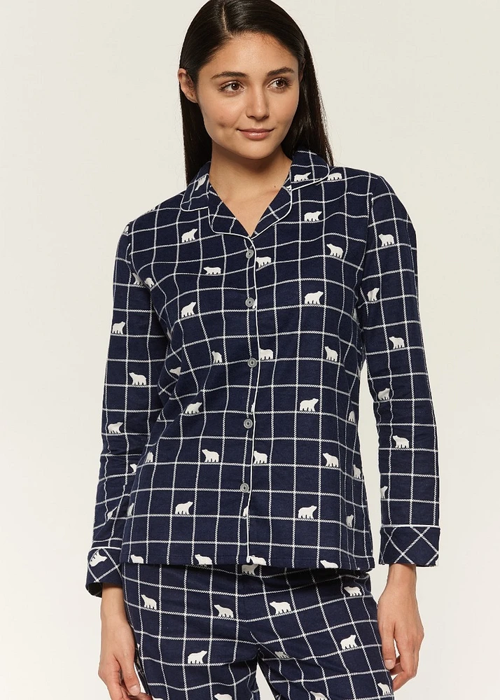 Ensemble pyjama avec ours polaires en flanelle