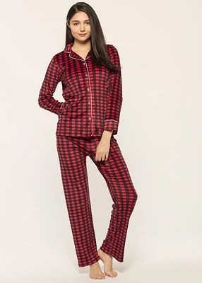 Ensemble pyjama avec carreaux Crystal Velvet