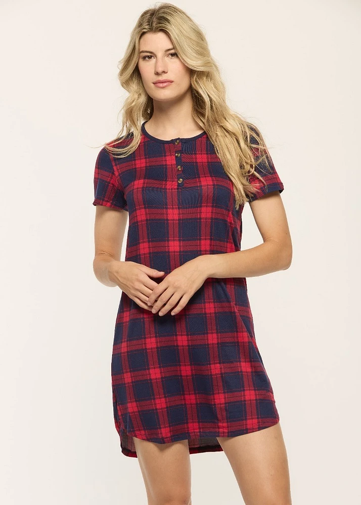 Short Plaid Nightgown