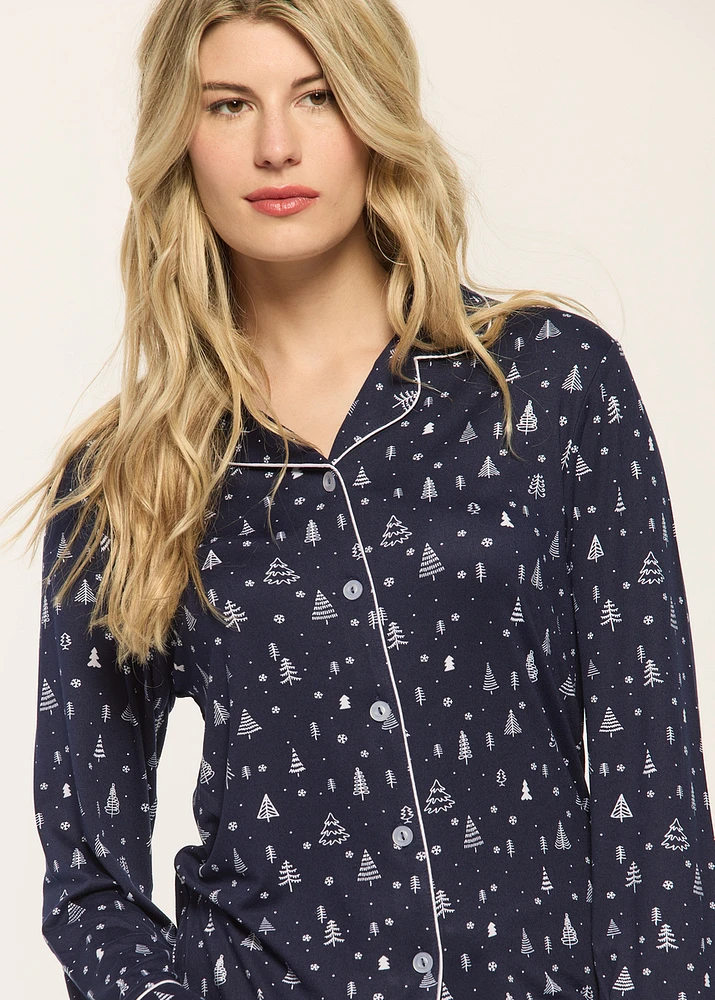 Pyjama Set with Christmas Trees