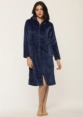 Longue robe ce chambre avec fermeture en peluche