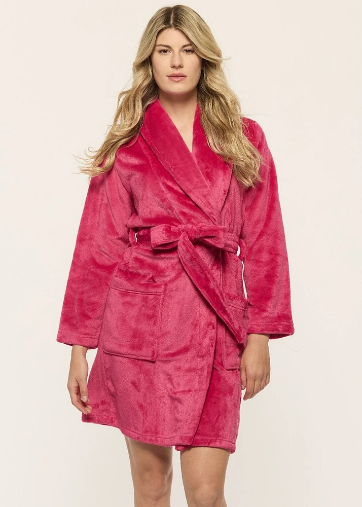 Short Flannel Fleece Robe