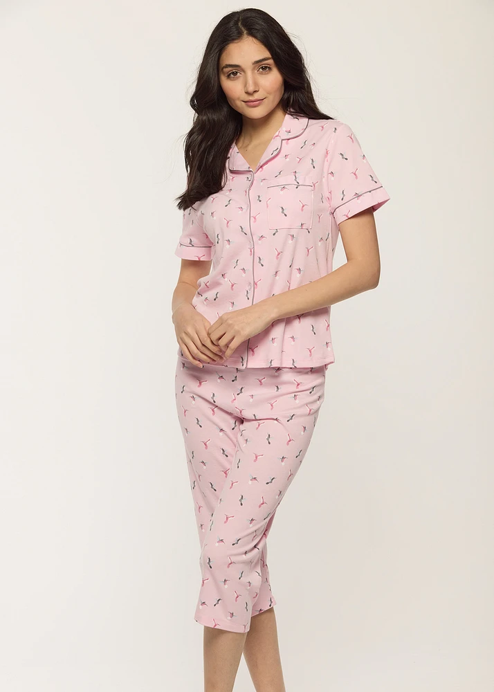 Capri Pyjama Set with Birds