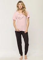 Ensemble pyjama avec coeurs St-Valentin