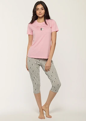 Ensemble pyjama court avec chats