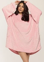 Robe détente en peluche avec coeurs
