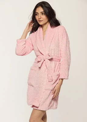 Robe de chambre courte embossé avec coeurs