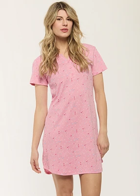 Short Nightgown with Flowers