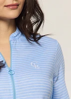 Zipper robe with stripes