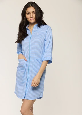 Zipper robe with stripes