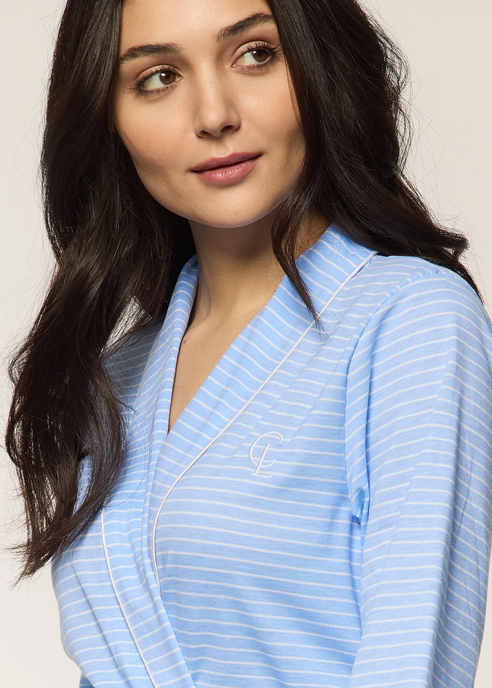 Robe de chambre courte avec rayures