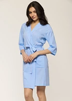 Robe de chambre courte avec rayures
