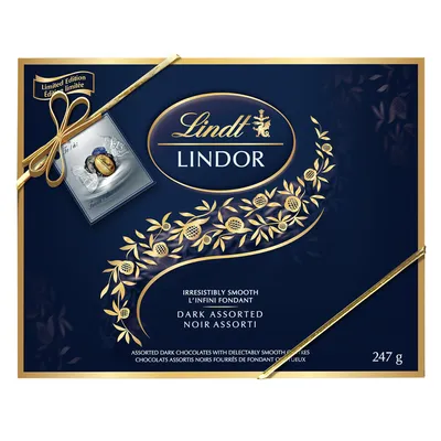 Lindt LINDOR Assorted Dark Chocolate Truffles Box 247g