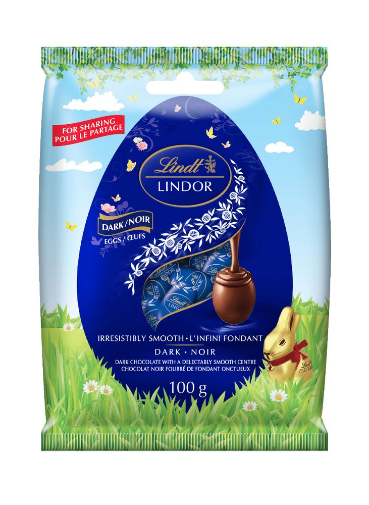 Lindt LINDOR Dark Chocolate Mini Eggs Bag, 100g