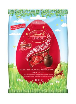 Lindt LINDOR Milk Chocolate Mini Eggs Bag, 100g