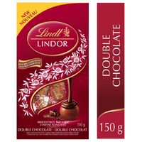 Lindt LINDOR Double Chocolate Truffles Bag, 150g
