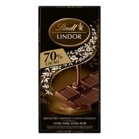 Lindt LINDOR 70% Cacoa Dark Chocolate Bar, 100g