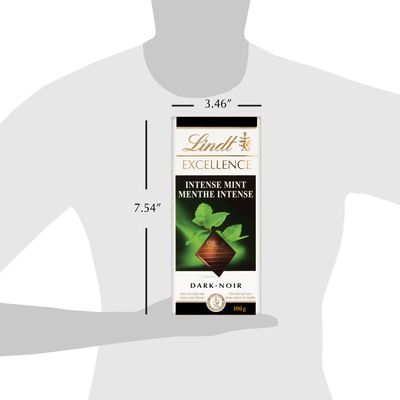 Lindt EXCELLENCE Intense Mint Dark Chocolate Bar, 100g