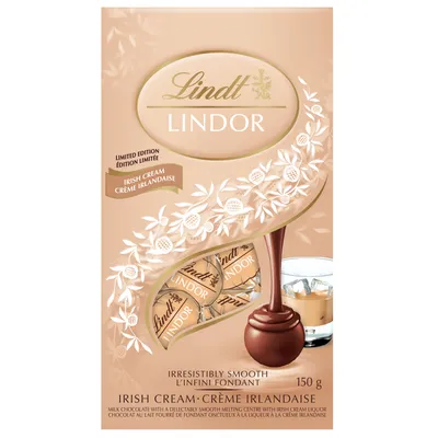 Lindt LINDOR Irish Cream Milk Chocolate Bag, 150g