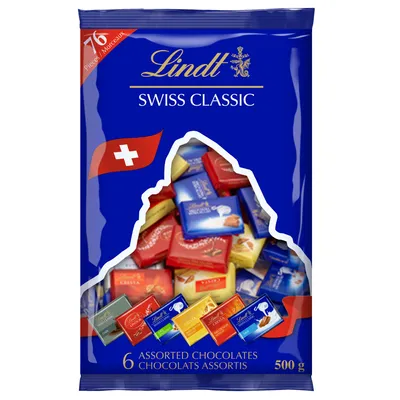 Lindt SWISS CLASSIC Assorted Mini Chocolates Bag, 500g