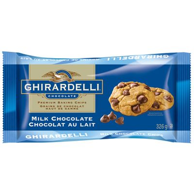 GHIRARDELLI Milk Chocolate Baking Chips Bag, 326g