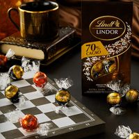 Lindt LINDOR 70% Cacao Dark Chocolate Truffles Bag, 150g