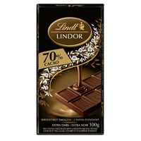 Lindt LINDOR 70% Cacoa Dark Chocolate Bar, 100g