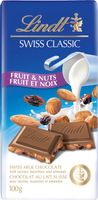 Lindt SWISS CLASSIC Fruit & Nut Milk Chocolate Bar, 100g