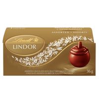 Lindt LINDOR Assorted Swiss Chocolate Truffles, 3 Count Box, 36g