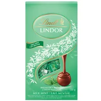 Lindt LINDOR Mint Milk Chocolate Truffles Bag, 150g