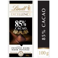 Lindt EXCELLENCE 85% Cacao Dark Chocolate Bar, 100g
