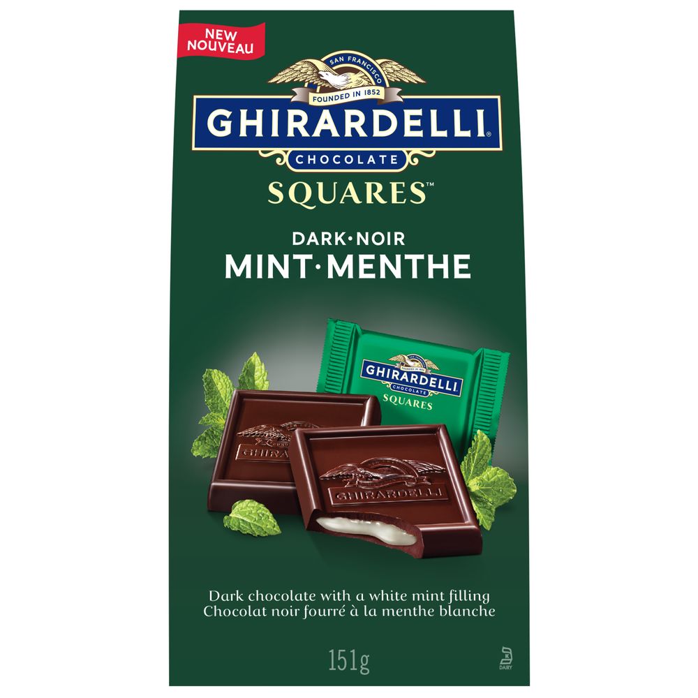 GHIRARDELLI Mint Dark Chocolate Squares Bag, 151g