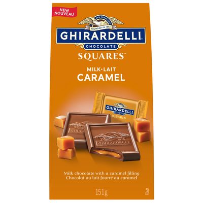 GHIRARDELLI Caramel Milk Chocolate Squares Bag, 151g