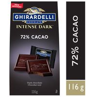 GHIRARDELLI Intense 72% Cacao Dark Chocolate Squares Bag, 116g