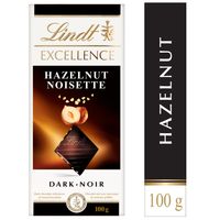 Lindt EXCELLENCE Roasted Hazelnut Dark Chocolate Bar, 100g