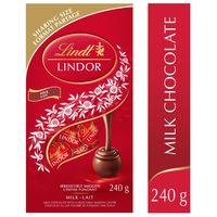 Lindt LINDOR Milk Chocolate Truffles Bag, 240g