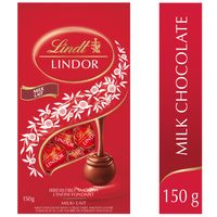 Lindt LINDOR Milk Chocolate Truffles Bag, 150g