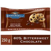 GHIRARDELLI 60% Cacao Bittersweet Chocolate Baking Chips Bag, 250g