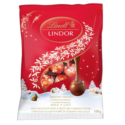 Lindt LINDOR Mini Milk Chocolate Balls Bag, 100g
