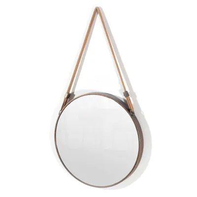 Alias 19"" metal wall mirror - antique bronze