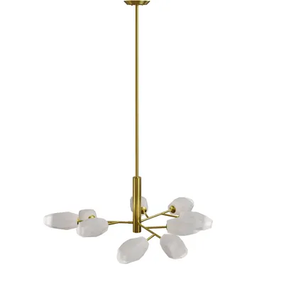 Catalina 9"" light gold chandelier - gold, white