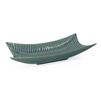 Amalyn teal decorative ceramic tray